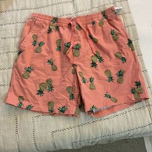 L Pineapple print shorts NWT